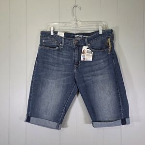 Levi Strauss Modern Skinny Denim Blue Bermuda Shorts Size 18